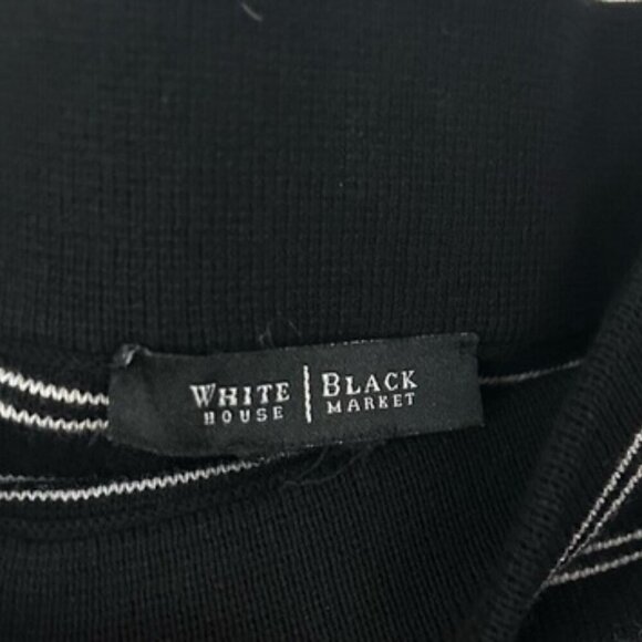 White House Black Market Pinstripe Black and White Stretchy Pencil Skirt Small - Picture 3 of 7